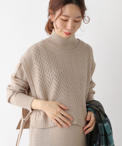 LEPSIM（レプシィム）の「【洗える】マタニティ／7ゲージニットベストSETワンピ―ス　173468（マタニティウェア/グッズ・レディース・ネイビー/ライトブルー/グレイッシュベージュ・FREE）」の12枚目の写真