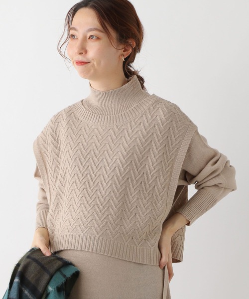 LEPSIM（レプシィム）の「【洗える】マタニティ／7ゲージニットベストSETワンピ―ス　173468（マタニティウェア/グッズ・レディース・ネイビー/ライトブルー/グレイッシュベージュ・FREE）」の20枚目の写真