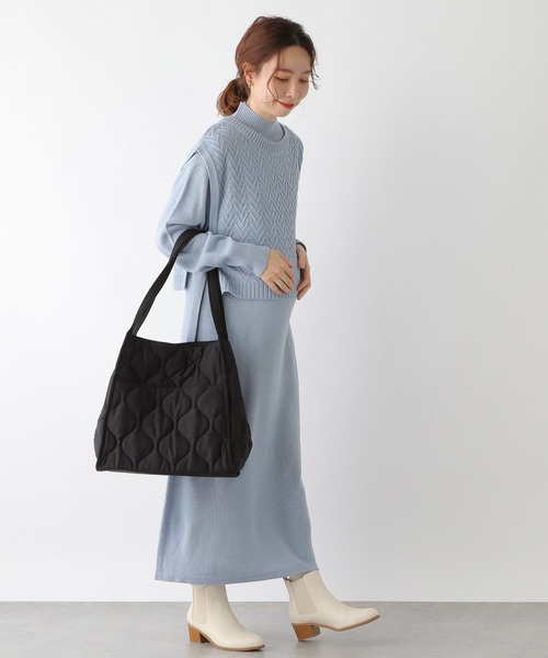 LEPSIM（レプシィム）の「【洗える】マタニティ／7ゲージニットベストSETワンピ―ス　173468（マタニティウェア/グッズ・レディース・ネイビー/ライトブルー/グレイッシュベージュ・FREE）」の11枚目の写真