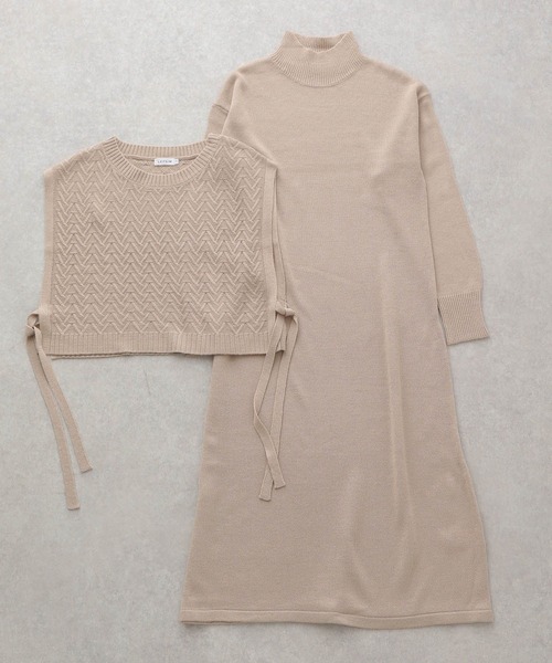 LEPSIM（レプシィム）の「【洗える】マタニティ／7ゲージニットベストSETワンピ―ス　173468（マタニティウェア/グッズ・レディース・ネイビー/ライトブルー/グレイッシュベージュ・FREE）」の19枚目の写真