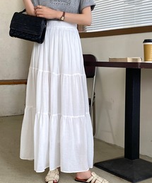 ウエストゴム3段ティアードスカート