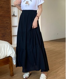 DIAVEL | ウエストゴム3段ティアードスカート(スカート)