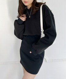 【23S/S 春新作】フードスウェットリブスカートミニワンピ
