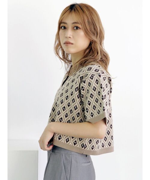MURUA（ムルーア）の「モノグラムハーフスリーブニット