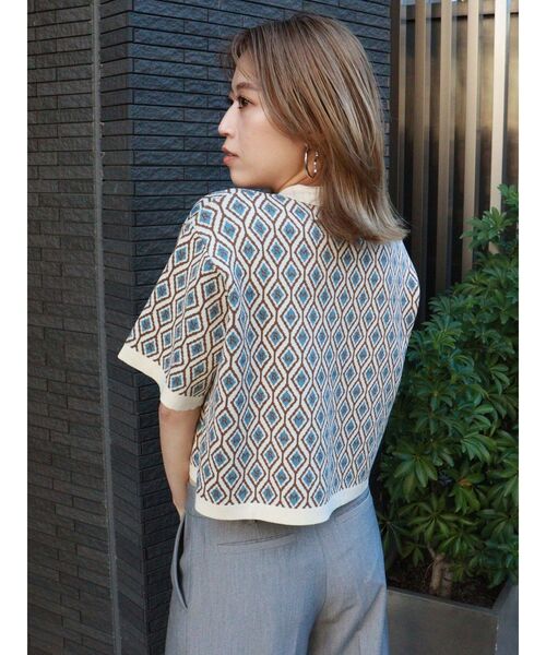 MURUA（ムルーア）の「モノグラムハーフスリーブニット