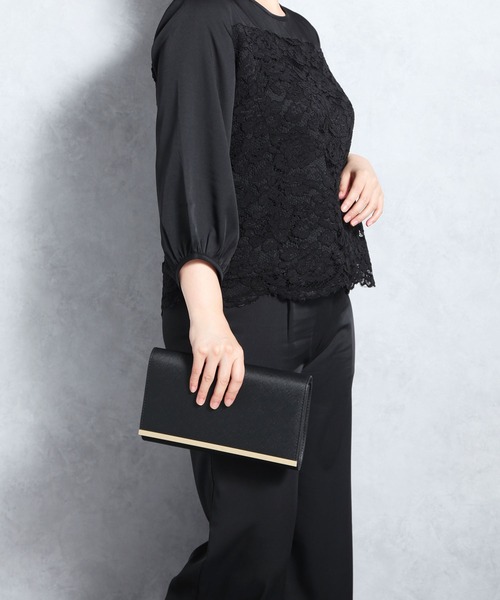 DRESS PLUS（ドレスプラス）の「パーティーバッグ ショルダーバッグ 2way パーティー（クラッチバッグ・レディース・スモークピンク/ダークネイビー/オートミール/グレイッシュベージュ/ブラック/ピンクベージュ・フリー）」の11枚目の写真