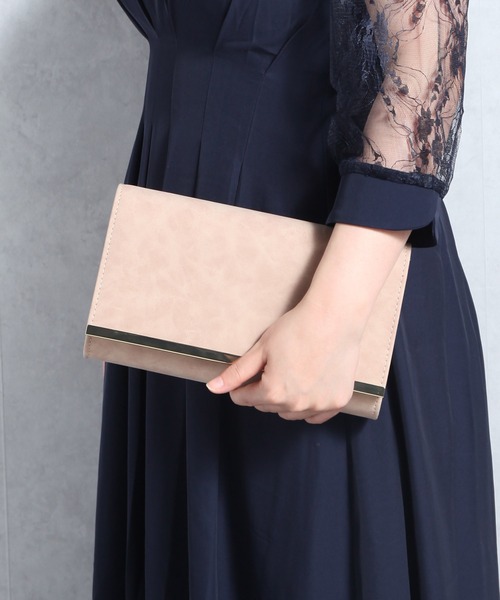 DRESS PLUS（ドレスプラス）の「パーティーバッグ ショルダーバッグ 2way パーティー（クラッチバッグ・レディース・スモークピンク/ダークネイビー/オートミール/グレイッシュベージュ/ブラック/ピンクベージュ・フリー）」の21枚目の写真