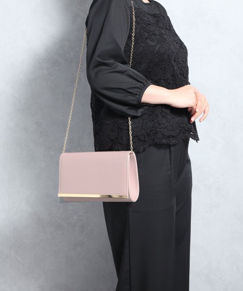 DRESS PLUS（ドレスプラス）の「パーティーバッグ ショルダーバッグ 2way パーティー（クラッチバッグ・レディース・スモークピンク/ダークネイビー/オートミール/グレイッシュベージュ/ブラック/ピンクベージュ・フリー）」の10枚目の写真