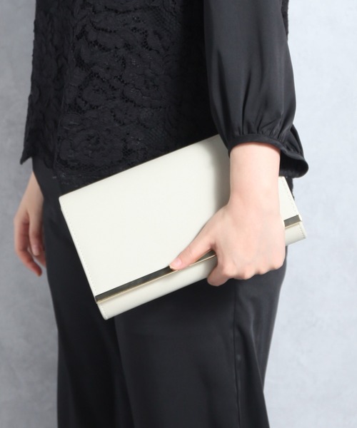 DRESS PLUS（ドレスプラス）の「パーティーバッグ ショルダーバッグ 2way パーティー（クラッチバッグ・レディース・スモークピンク/ダークネイビー/オートミール/グレイッシュベージュ/ブラック/ピンクベージュ・フリー）」の9枚目の写真