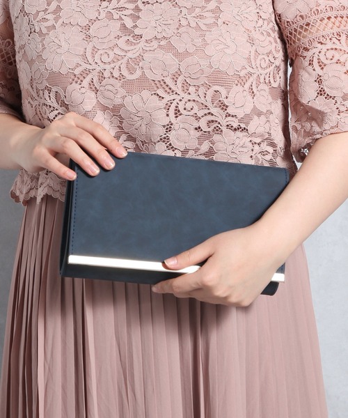 DRESS PLUS（ドレスプラス）の「パーティーバッグ ショルダーバッグ 2way パーティー（クラッチバッグ・レディース・スモークピンク/ダークネイビー/オートミール/グレイッシュベージュ/ブラック/ピンクベージュ・フリー）」の8枚目の写真