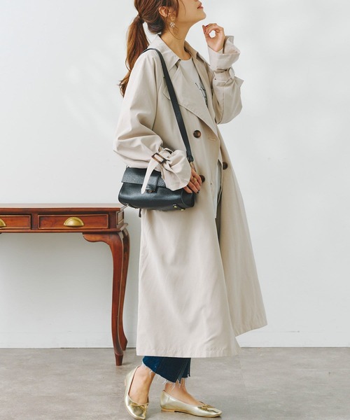 Chez toi（シェトワ）の「BIGシルエットトレンチコート（トレンチコート・レディース・カーキ/ベージュ/ライトベージュ・FREE）」の3枚目の写真