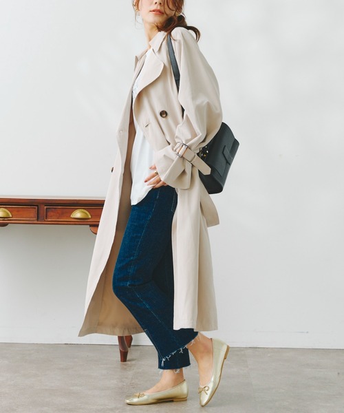 Chez toi（シェトワ）の「BIGシルエットトレンチコート（トレンチコート・レディース・カーキ/ベージュ/ライトベージュ・FREE）」の6枚目の写真