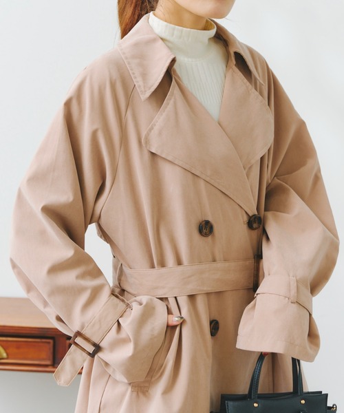 Chez toi（シェトワ）の「BIGシルエットトレンチコート（トレンチコート・レディース・カーキ/ベージュ/ライトベージュ・FREE）」の15枚目の写真