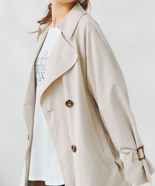 Chez toi（シェトワ）の「BIGシルエットトレンチコート（トレンチコート・レディース・カーキ/ベージュ/ライトベージュ・FREE）」の13枚目の写真