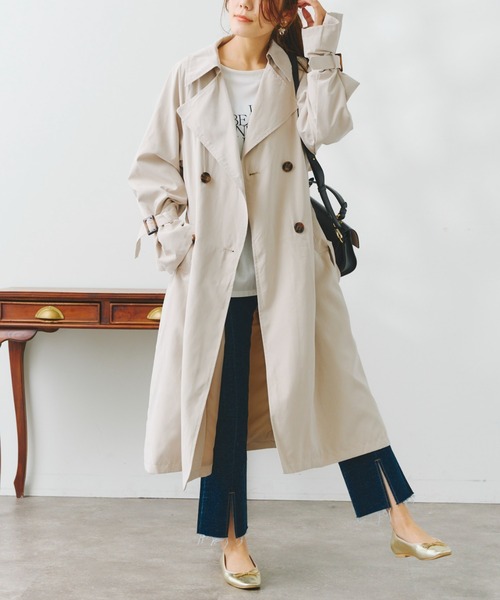 Chez toi（シェトワ）の「BIGシルエットトレンチコート（トレンチコート・レディース・カーキ/ベージュ/ライトベージュ・FREE）」の14枚目の写真