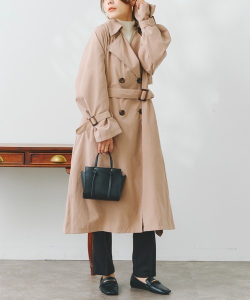 Chez toi（シェトワ）の「BIGシルエットトレンチコート（トレンチコート・レディース・カーキ/ベージュ/ライトベージュ・FREE）」の9枚目の写真