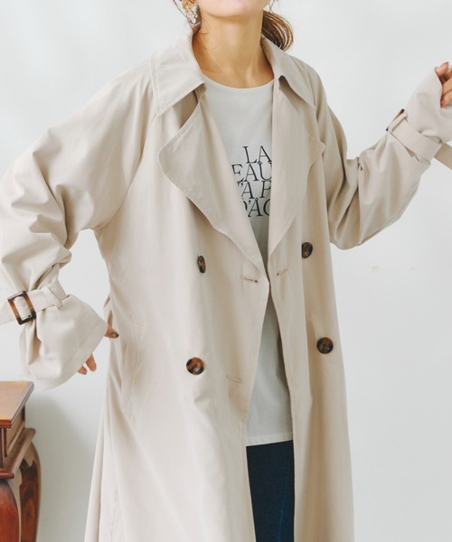 Chez toi（シェトワ）の「BIGシルエットトレンチコート（トレンチコート・レディース・カーキ/ベージュ/ライトベージュ・FREE）」の12枚目の写真