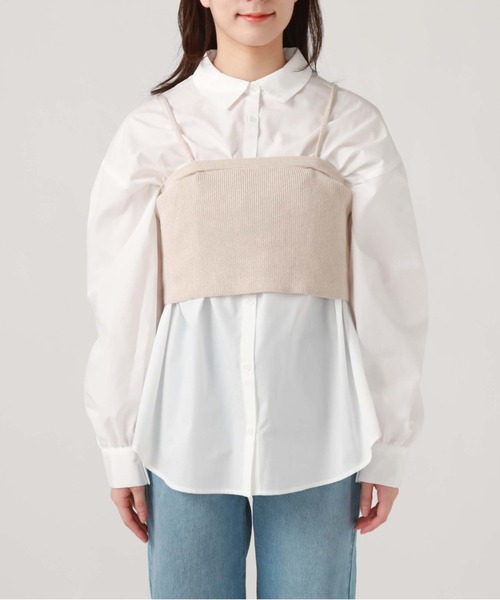 archives（アルシーヴ）の「ラメニットビスチェ×シャツＳＥＴ（シャツ/ブラウス・レディース・アイボリー/グレイッシュベージュ/ブラック・MEDIUM）」の11枚目の写真