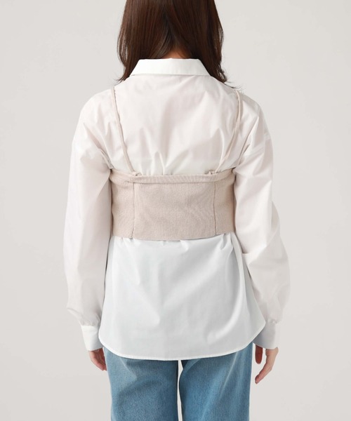 archives（アルシーヴ）の「ラメニットビスチェ×シャツＳＥＴ（シャツ/ブラウス・レディース・アイボリー/グレイッシュベージュ/ブラック・MEDIUM）」の8枚目の写真