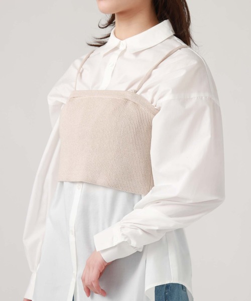 archives（アルシーヴ）の「ラメニットビスチェ×シャツＳＥＴ（シャツ/ブラウス・レディース・アイボリー/グレイッシュベージュ/ブラック・MEDIUM）」の6枚目の写真