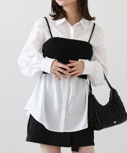 archives（アルシーヴ）の「ラメニットビスチェ×シャツＳＥＴ（シャツ/ブラウス・レディース・アイボリー/グレイッシュベージュ/ブラック・MEDIUM）」の5枚目の写真