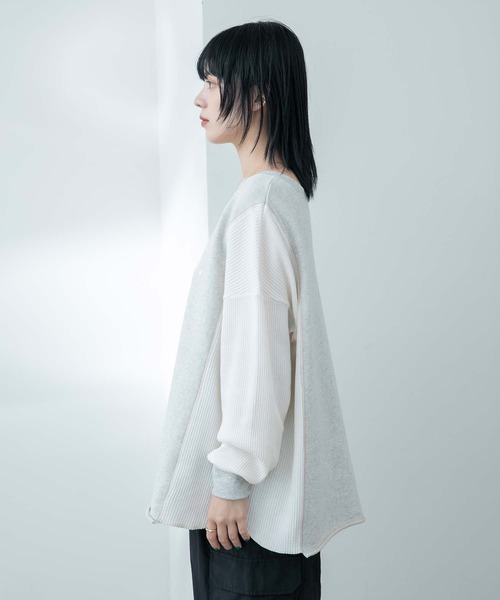 Eimee Law(エイミーロウ)の「裏毛&ワッフル2WAYロゴトップス(Tシャツ/カットソー・レディース・オフホワイト/ライトグレー/ネイビー・38)」の17枚目の写真