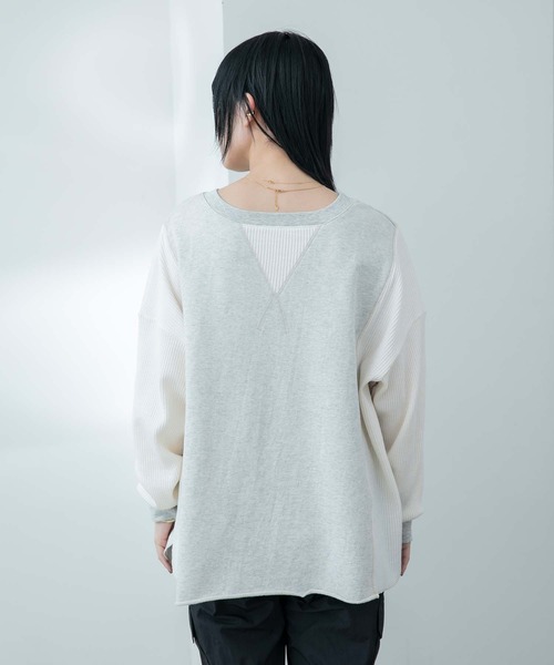 Eimee Law(エイミーロウ)の「裏毛&ワッフル2WAYロゴトップス(Tシャツ/カットソー・レディース・オフホワイト/ライトグレー/ネイビー・38)」の18枚目の写真