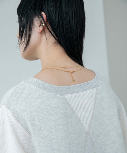 Eimee Law(エイミーロウ)の「裏毛&ワッフル2WAYロゴトップス(Tシャツ/カットソー・レディース・オフホワイト/ライトグレー/ネイビー・38)」の19枚目の写真