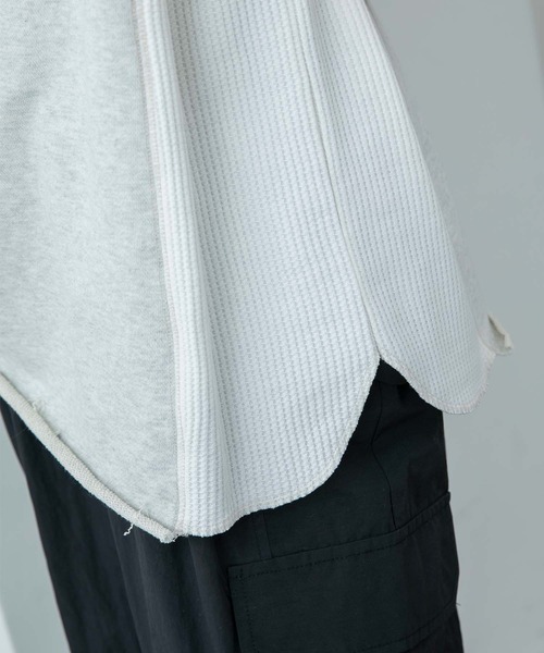 Eimee Law(エイミーロウ)の「裏毛&ワッフル2WAYロゴトップス(Tシャツ/カットソー・レディース・オフホワイト/ライトグレー/ネイビー・38)」の21枚目の写真