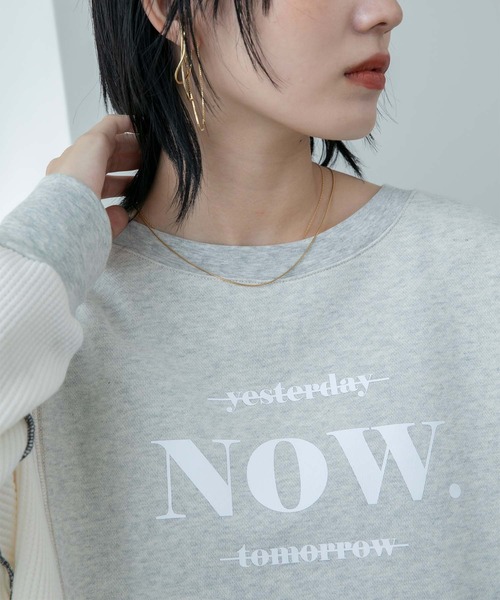 Eimee Law(エイミーロウ)の「裏毛&ワッフル2WAYロゴトップス(Tシャツ/カットソー・レディース・オフホワイト/ライトグレー/ネイビー・38)」の22枚目の写真