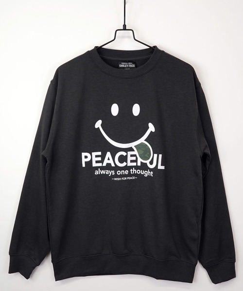 SMILEY FACE(スマイリーフェイス)の「BF2select SMILEY FACE 裏毛スウェットトクルー(スウェット・メンズ・グレー/インディゴブルー/アイボリー/ライトブラック・LL/M/L)」の3枚目の写真
