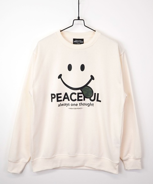 SMILEY FACE(スマイリーフェイス)の「BF2select SMILEY FACE 裏毛スウェットトクルー(スウェット・メンズ・グレー/インディゴブルー/アイボリー/ライトブラック・LL/M/L)」の2枚目の写真
