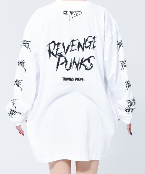 TRAVAS TOKYO（トラバス トウキョウ）の「『TRAVAS TOKYO/トラバス トーキョー』"REVENGE PUNKS" bear L/S Tee/くまプリントロングスリーブカットソー（Tシャツ/カットソー・レディース・ホワイト/ブラック×レッド/ブラック×ブルー・FREE）」の6枚目の写真