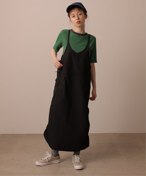 DOUBLE NAME(ダブルネーム)の「ミリタリーギャザーキャミスカート(ジャンパースカート・レディース・ブラック/カーキ/ベージュ・FREE)」の5枚目の写真