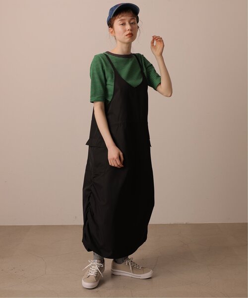 DOUBLE NAME(ダブルネーム)の「ミリタリーギャザーキャミスカート(ジャンパースカート・レディース・ブラック/カーキ/ベージュ・FREE)」の6枚目の写真