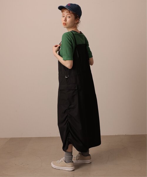DOUBLE NAME(ダブルネーム)の「ミリタリーギャザーキャミスカート(ジャンパースカート・レディース・ブラック/カーキ/ベージュ・FREE)」の8枚目の写真
