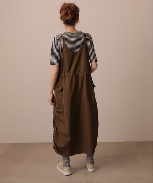 DOUBLE NAME(ダブルネーム)の「ミリタリーギャザーキャミスカート(ジャンパースカート・レディース・ブラック/カーキ/ベージュ・FREE)」の14枚目の写真