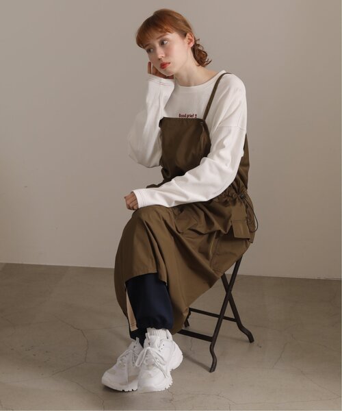 DOUBLE NAME(ダブルネーム)の「ミリタリーギャザーキャミスカート(ジャンパースカート・レディース・ブラック/カーキ/ベージュ・FREE)」の17枚目の写真