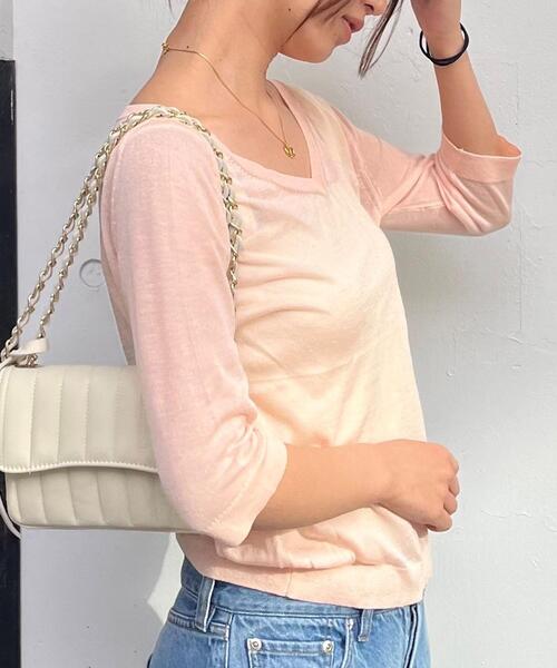 BEAUTY&YOUTH UNITED ARROWS(ビューティーアンドユースユナイテッドアローズ)の「【WEB限定】シアーVネックニット(ニット/セーター・レディース・ナチュラル/ブラック/ライトピンク・FREE)」の19枚目の写真