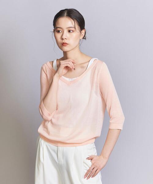 BEAUTY&YOUTH UNITED ARROWS(ビューティーアンドユースユナイテッドアローズ)の「【WEB限定】シアーVネックニット(ニット/セーター・レディース・ナチュラル/ブラック/ライトピンク・FREE)」の20枚目の写真