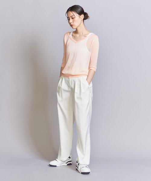 BEAUTY&YOUTH UNITED ARROWS(ビューティーアンドユースユナイテッドアローズ)の「【WEB限定】シアーVネックニット(ニット/セーター・レディース・ナチュラル/ブラック/ライトピンク・FREE)」の21枚目の写真