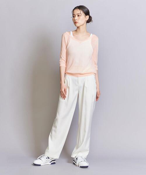 BEAUTY&YOUTH UNITED ARROWS(ビューティーアンドユースユナイテッドアローズ)の「【WEB限定】シアーVネックニット(ニット/セーター・レディース・ナチュラル/ブラック/ライトピンク・FREE)」の22枚目の写真