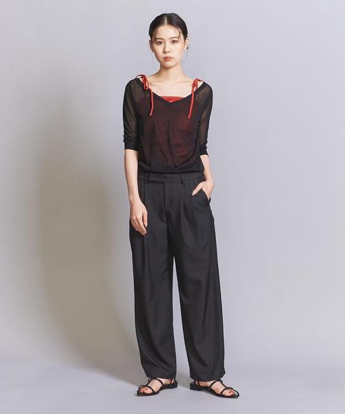 BEAUTY&YOUTH UNITED ARROWS(ビューティーアンドユースユナイテッドアローズ)の「【WEB限定】シアーVネックニット(ニット/セーター・レディース・ナチュラル/ブラック/ライトピンク・FREE)」の7枚目の写真