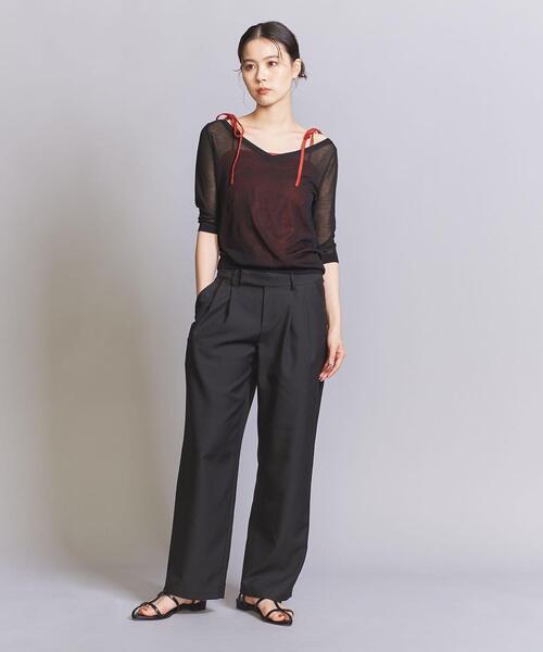 BEAUTY&YOUTH UNITED ARROWS(ビューティーアンドユースユナイテッドアローズ)の「【WEB限定】シアーVネックニット(ニット/セーター・レディース・ナチュラル/ブラック/ライトピンク・FREE)」の8枚目の写真