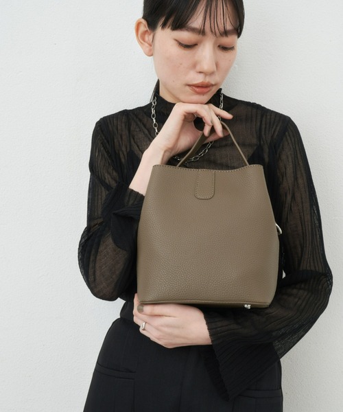 Aunt Marie's(アントマリーズ)の「2WAYフェイクレザースクエアハンドバッグ / ショルダーバッグ(ショルダーバッグ・レディース・モカ/ブラック/アイボリー・FREE)」の15枚目の写真