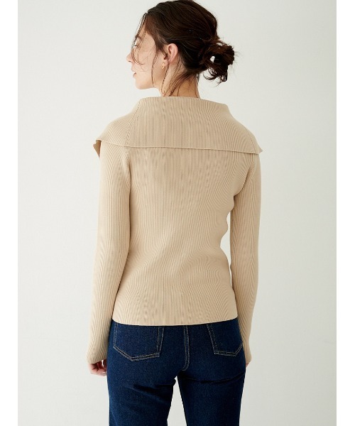 Stylevoice for xxx（スタイルヴォイスフォー）の「セーラーカラーリブニット（ニット/セーター・レディース・グリーン/ライトベージュ/ブラック・FREE）」の16枚目の写真