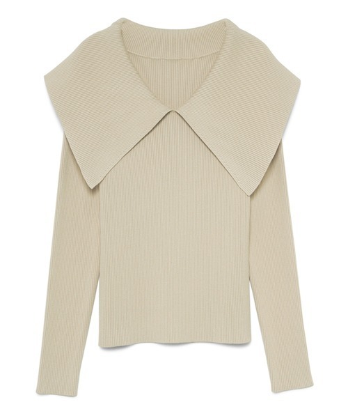 Stylevoice for xxx（スタイルヴォイスフォー）の「セーラーカラーリブニット（ニット/セーター・レディース・グリーン/ライトベージュ/ブラック・FREE）」の18枚目の写真