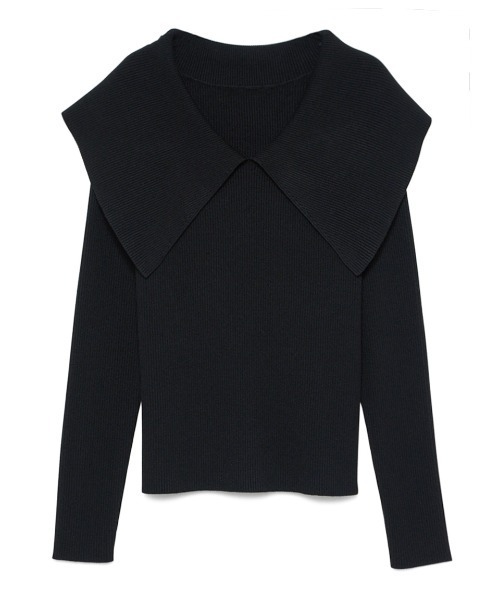 Stylevoice for xxx（スタイルヴォイスフォー）の「セーラーカラーリブニット（ニット/セーター・レディース・グリーン/ライトベージュ/ブラック・FREE）」の20枚目の写真