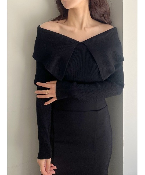 Stylevoice for xxx（スタイルヴォイスフォー）の「セーラーカラーリブニット（ニット/セーター・レディース・グリーン/ライトベージュ/ブラック・FREE）」の22枚目の写真