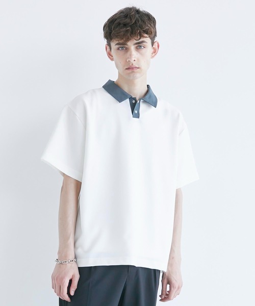 CITY TOKYO（シティトウキョウ）の「CRISPYハイブリッドポロシャツ（ポロシャツ・メンズ・ホワイト/ダークグレー/ブラック・1/2）」の2枚目の写真